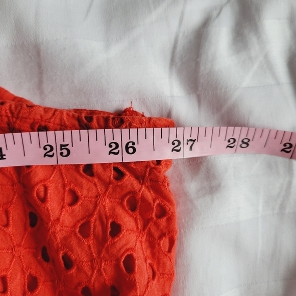 ☀️Lane Bryant Coral Red Eyelet Peplum Top - Picture 11 of 12